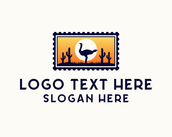 Ostrich logo example 4