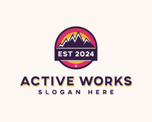 Trekking Mountain Peak logo design