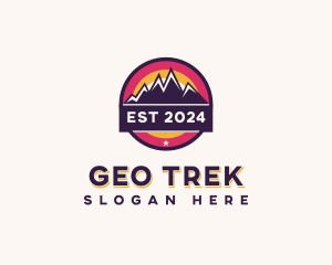 Trekking Mountain Peak logo design