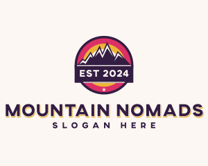 Trekking Mountain Peak logo design