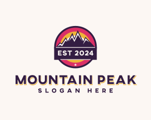 Trekking Mountain Peak logo design