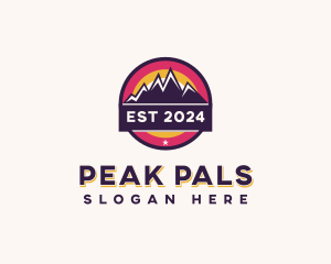 Trekking Mountain Peak logo design