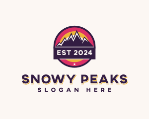 Trekking Mountain Peak logo design