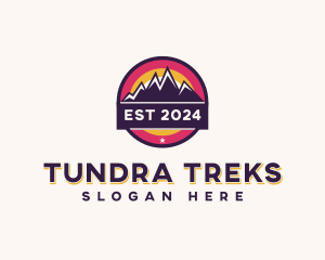 Trekking Mountain Peak logo design