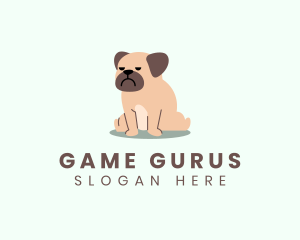 Grumpy Pug Dog logo