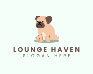 Grumpy Pug Dog logo design