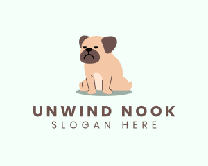 Grumpy Pug Dog logo design