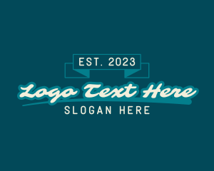 Retro Cursive Banner logo