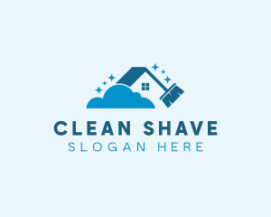 House Broom Bubble Cleaning logo design