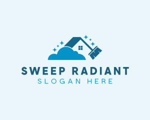 House Broom Bubble Cleaning logo design