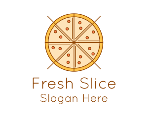 Pepperoni Pizza Slice logo design