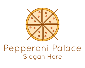 Pepperoni Pizza Slice logo design