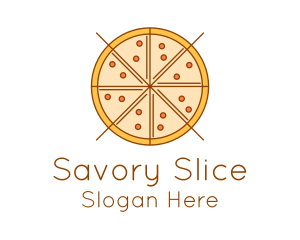 Pepperoni Pizza Slice logo design