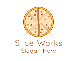 Pepperoni Pizza Slice logo design