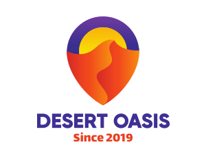 Colorful Desert Locator logo design