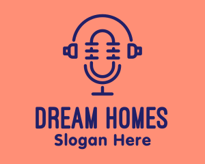 Podcast Mic Headset  Logo