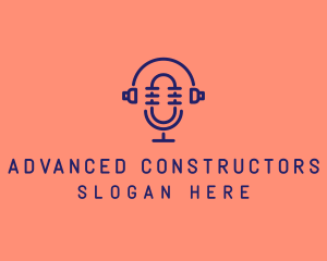 Podcast Mic Headset  logo design