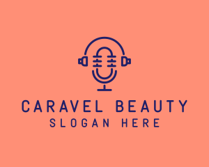 Podcast Mic Headset  logo design