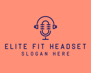 Podcast Mic Headset  logo design