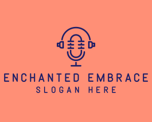 Podcast Mic Headset  logo design