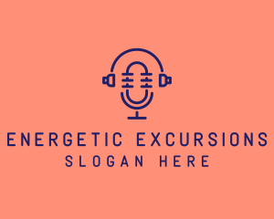 Podcast Mic Headset  logo design