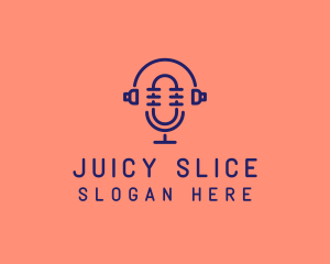 Podcast Mic Headset  logo design