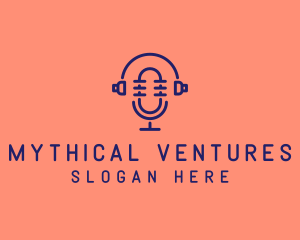 Podcast Mic Headset  logo design