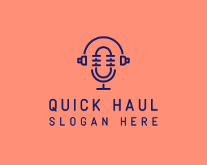 Podcast Mic Headset  logo design