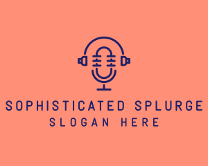 Podcast Mic Headset  logo design