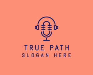 Podcast Mic Headset  logo design