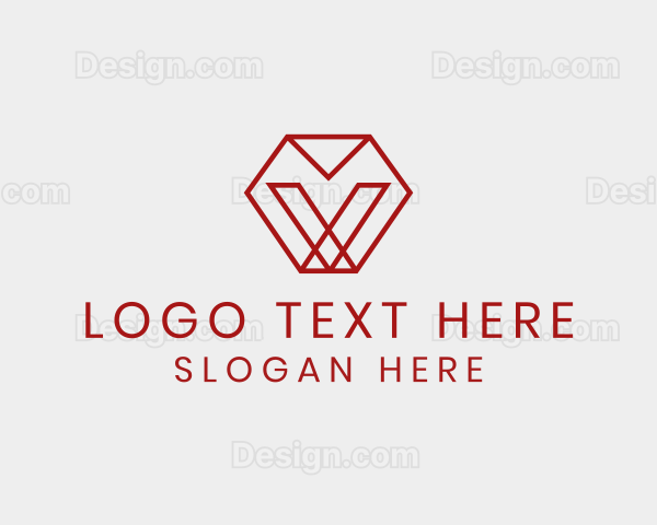 Modern Geometric Letter V Logo