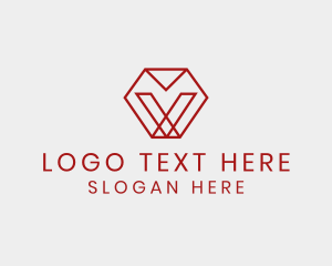 Modern Geometric Letter V logo