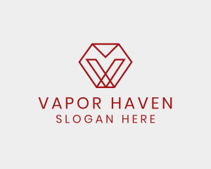 Modern Geometric Letter V logo design