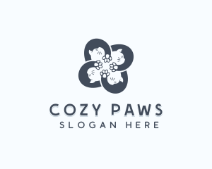 Pet Grooming Cat logo design