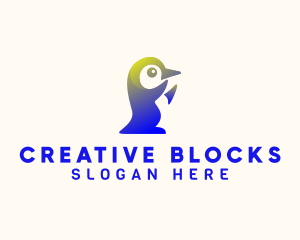 Gradient Penguin Animal logo design