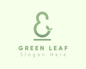 Green Leaf Ampersand logo design