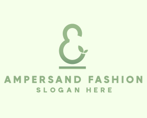 Green Leaf Ampersand logo design