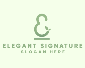 Green Leaf Ampersand logo design