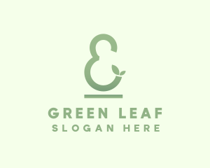 Green Leaf Ampersand logo design