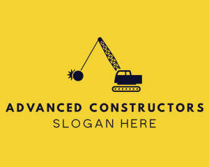 Wrecking Ball Crane logo design