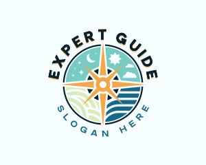 Exploration Navigation Compass logo design