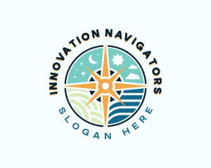 Exploration Navigation Compass logo design