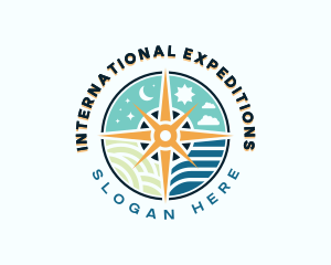 Exploration Navigation Compass logo design