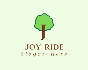 Cute Tree Letter J logo design