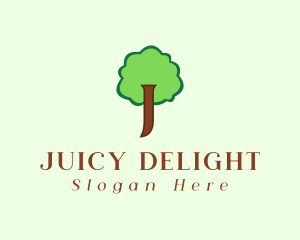 Cute Tree Letter J logo design