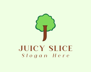 Cute Tree Letter J logo design