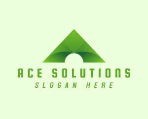 Green Mountain Letter A logo design