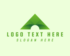 Volcano - Green Mountain Letter A logo design