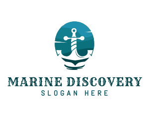 Marine Sailing Anchor logo design