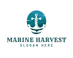 Marine Sailing Anchor logo design